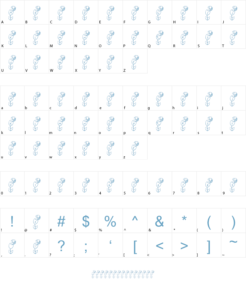 LCR Tulipz Font Character